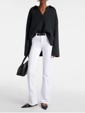 Frame Denim Le High Flare Jeans White